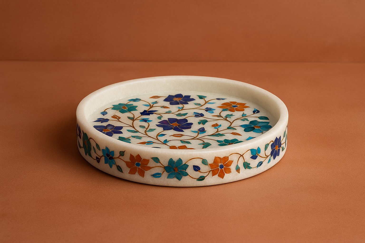 Round Trays with Inlay Work